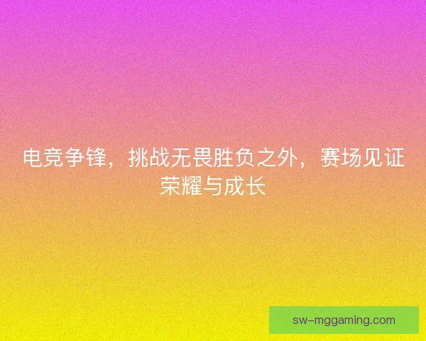 电竞争锋，挑战无畏胜负之外，赛场见证荣耀与成长