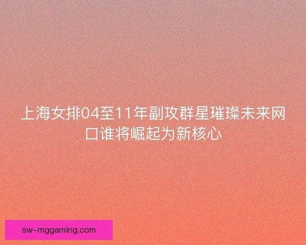 上海女排04至11年副攻群星璀璨未来网口谁将崛起为新核心 上海女排04至11年副攻群星璀璨未来网口谁将崛起为新核心