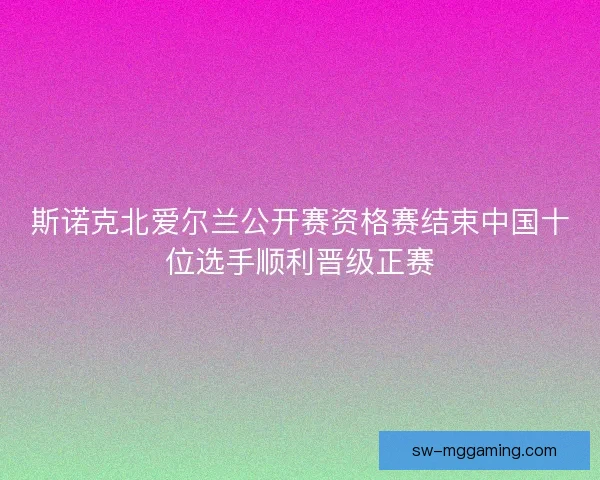 斯诺克北爱尔兰公开赛资格赛结束中国十位选手顺利晋级正赛