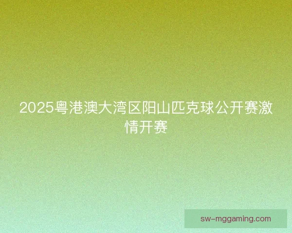 2025粤港澳大湾区阳山匹克球公开赛激情开赛